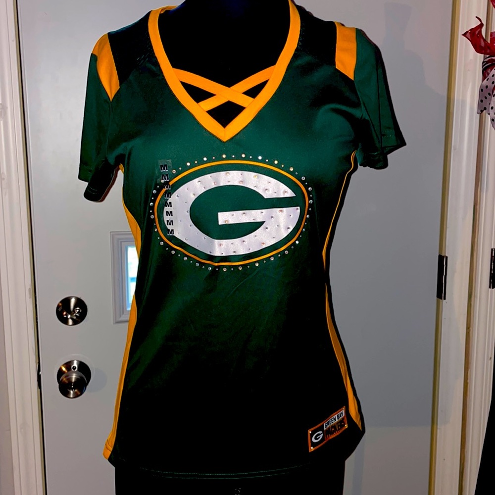 Majestic fan rhinestone Packers Jersey NEVER WORN